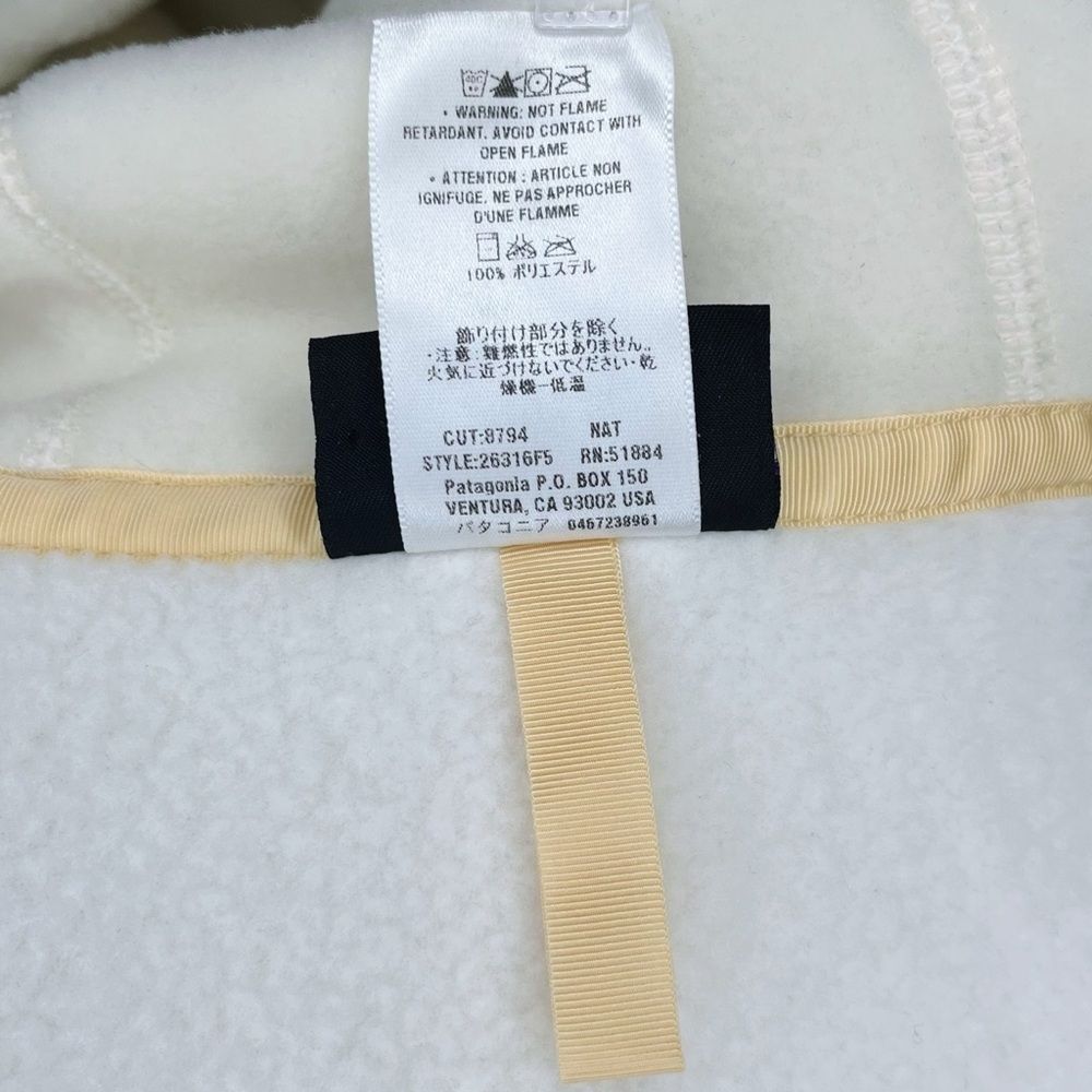 Patagonia Synchilla Arctic Jacket sz L * Cream Ivory Fleece Full Zip Cozy Warm - Picture 8 of 9